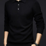 Sebastian | Pullover aus Wollmischung mit Polokragen Herren Langarm Knopfleiste