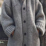 Selina | Grobstrick Cardigan mit Kapuze Damen Oversized Knopfleiste
