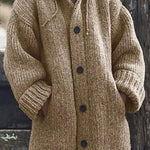 Selina | Grobstrick Cardigan mit Kapuze Damen Oversized Knopfleiste