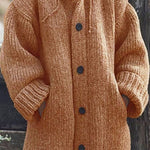 Selina | Grobstrick Cardigan mit Kapuze Damen Oversized Knopfleiste