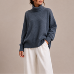 Seraina | Oversize Rollkragenpullover aus Strick Damen Gerippte Bündchen