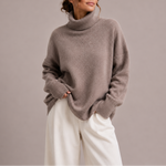 Seraina | Oversize Rollkragenpullover aus Strick Damen Gerippte Bündchen