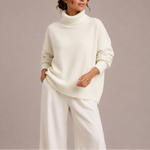 Seraina | Oversize Rollkragenpullover aus Strick Damen Gerippte Bündchen