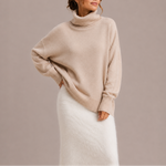 Seraina | Oversize Rollkragenpullover aus Strick Damen Gerippte Bündchen