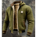 Severin | Fleecejacke Herren mit Kapuze Sherpa-Futter Waffelstruktur
