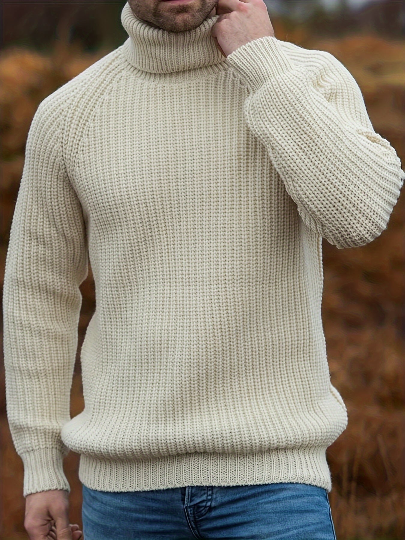 Silvan | Strickpullover mit Rollkragen Herren Grobstrick Raglanärmel