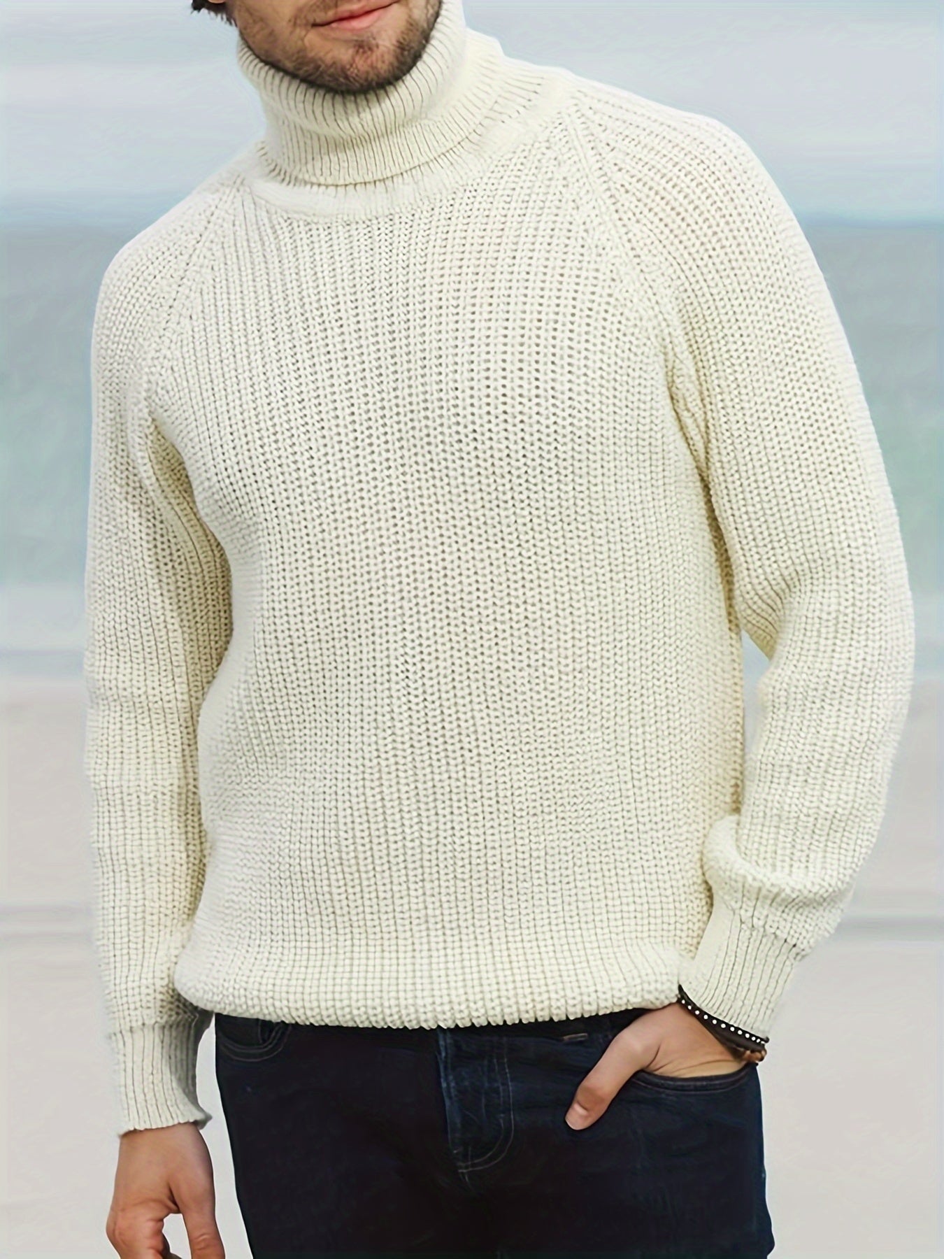 Silvan | Strickpullover mit Rollkragen Herren Grobstrick Raglanärmel
