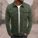 Simon | Jeansjacke Herren Knopfleiste Brusttaschen