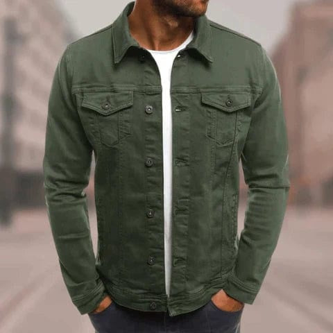 Simon | Jeansjacke Herren Knopfleiste Brusttaschen