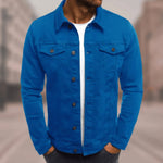 Simon | Jeansjacke Herren Knopfleiste Brusttaschen