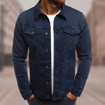 Simon | Jeansjacke Herren Knopfleiste Brusttaschen