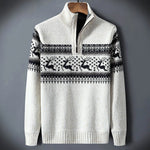 Simon | Pullover Herren Fair Isle Halbzip Stehkragen