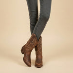Sophia | Cowboy Boots Damen Leder Gestickt Caña Alta