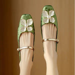 Sophia | Pumps Damen Slingback Blockabsatz Blumendetail
