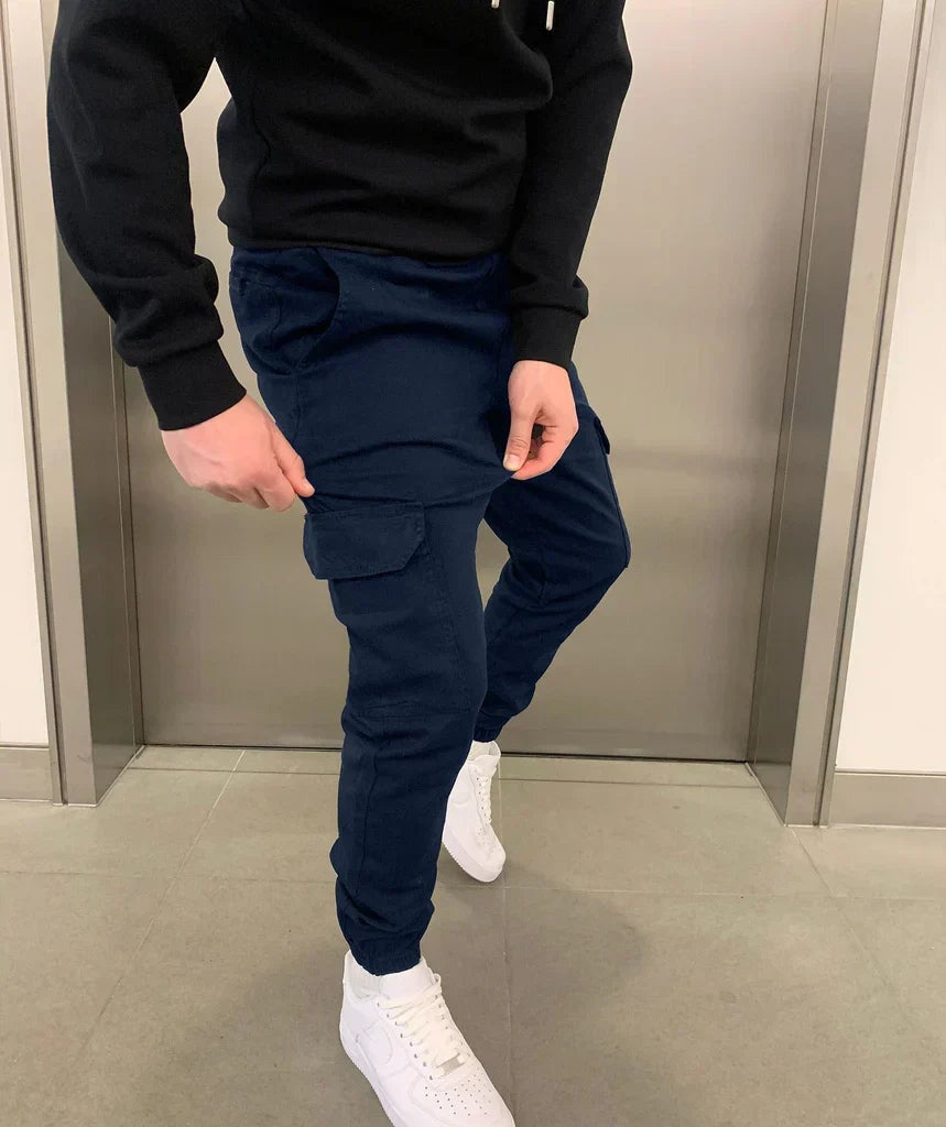 Sven | Cargo Jogginghose Herren Slim Fit Gummibund