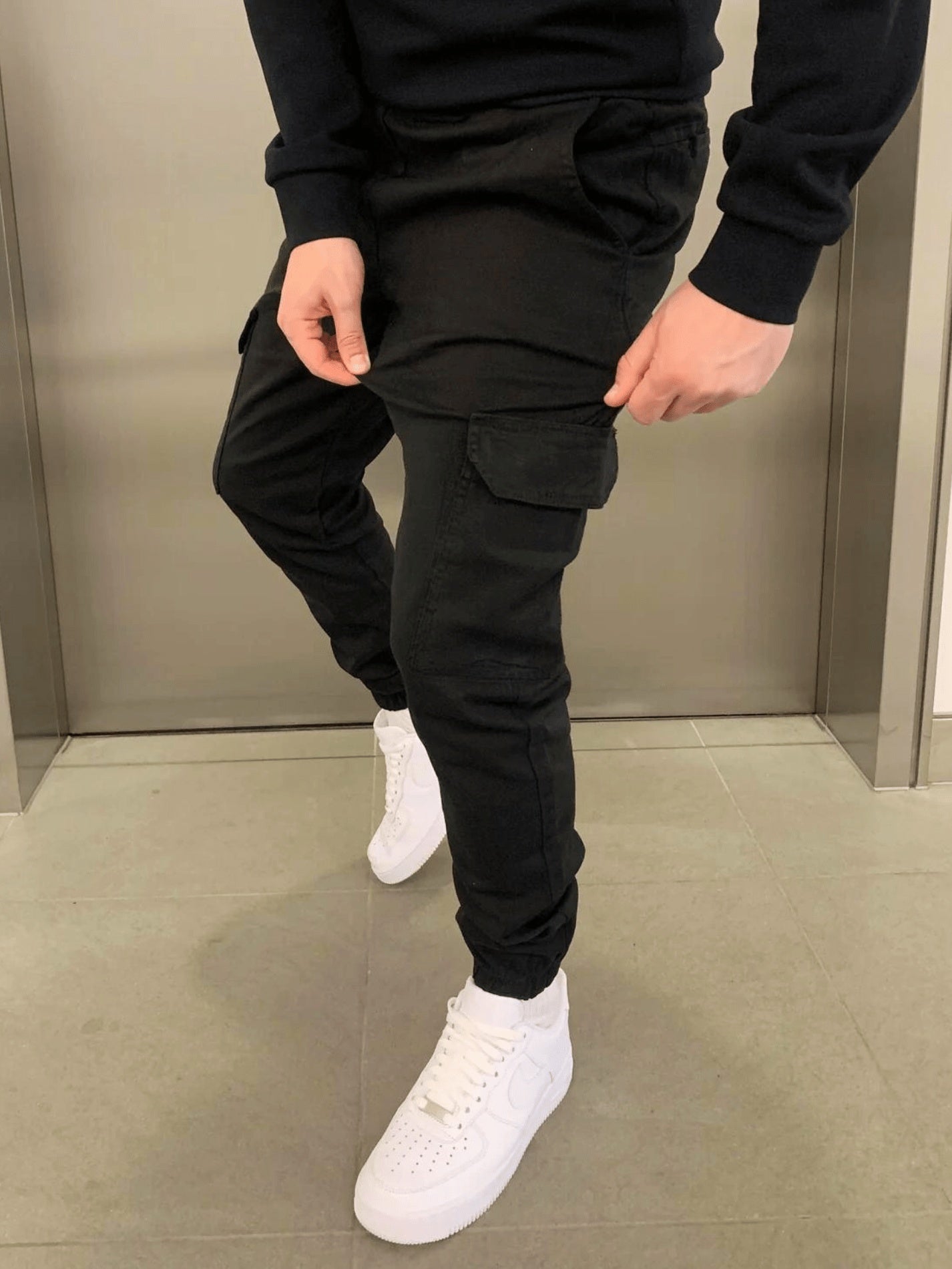 Sven | Cargo Jogginghose Herren Slim Fit Gummibund