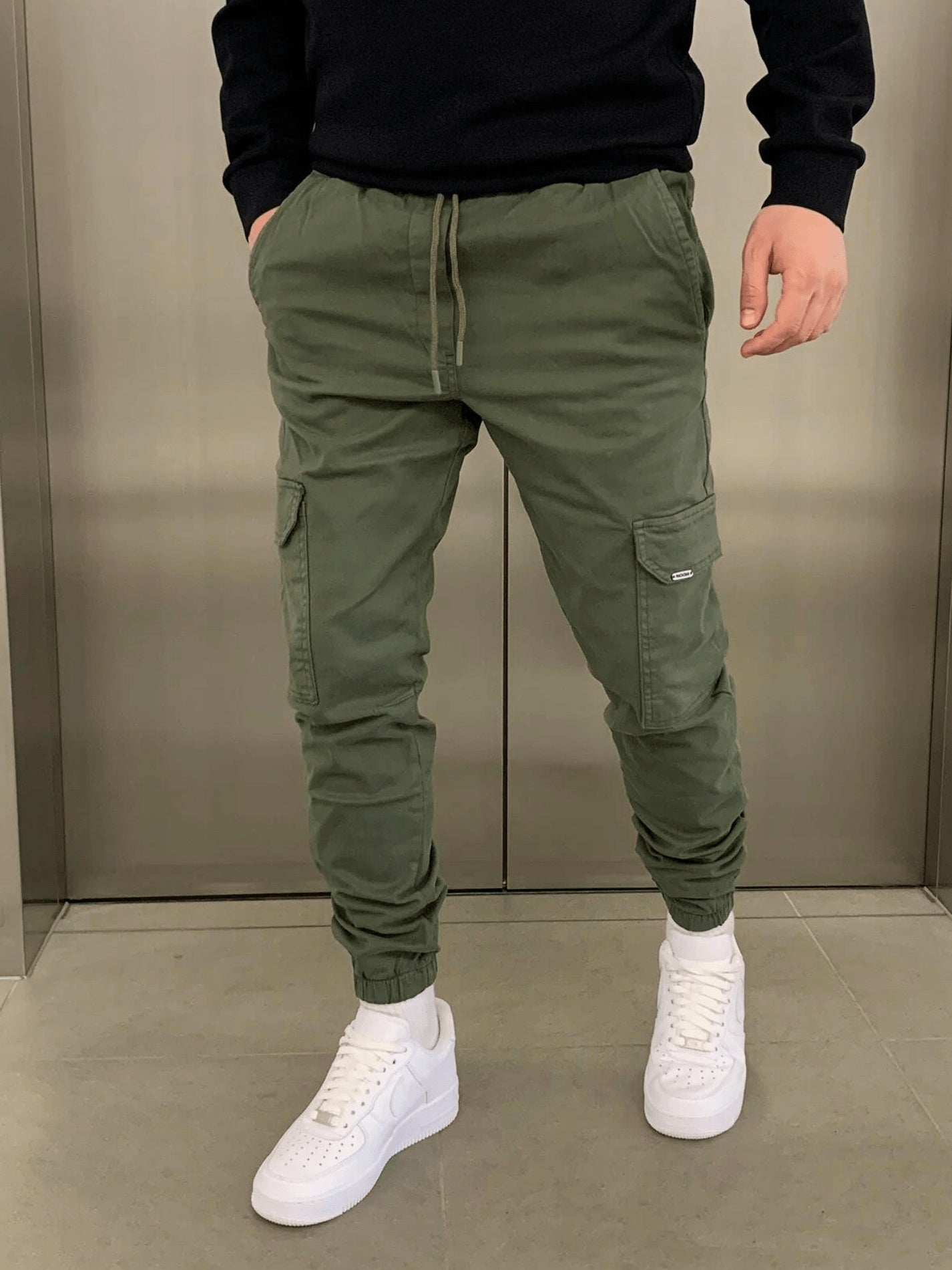 Sven | Cargo Jogginghose Herren Slim Fit Gummibund