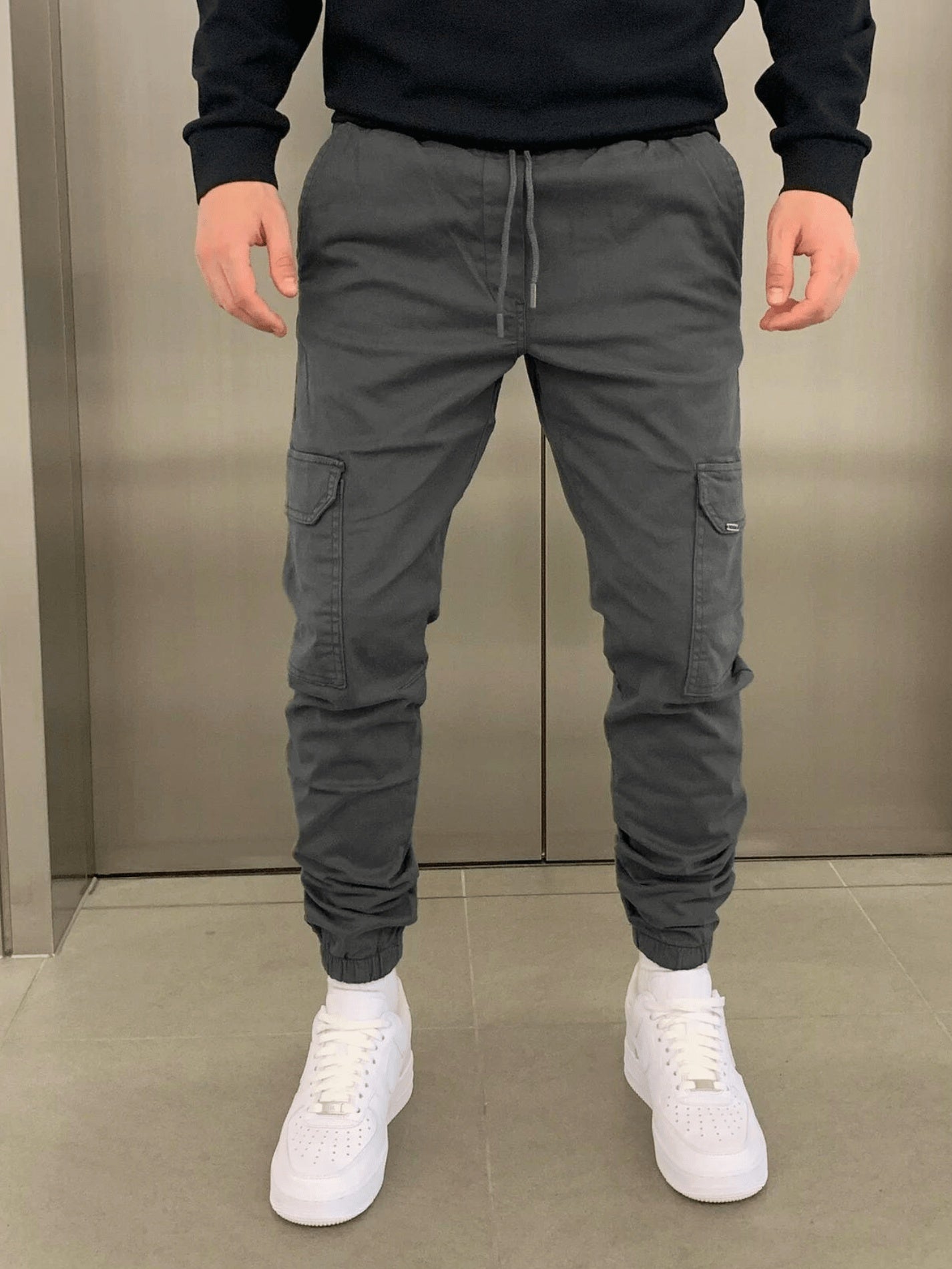 Sven | Cargo Jogginghose Herren Slim Fit Gummibund