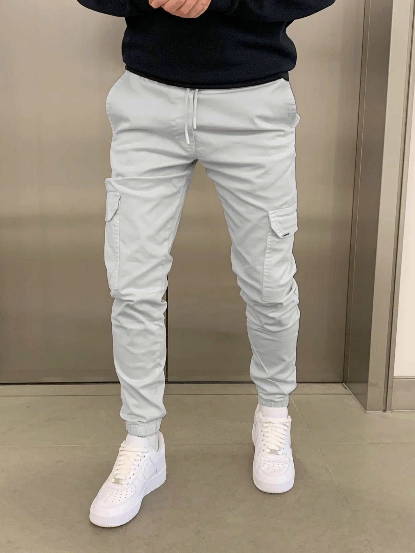 Sven | Cargo Jogginghose Herren Slim Fit Gummibund