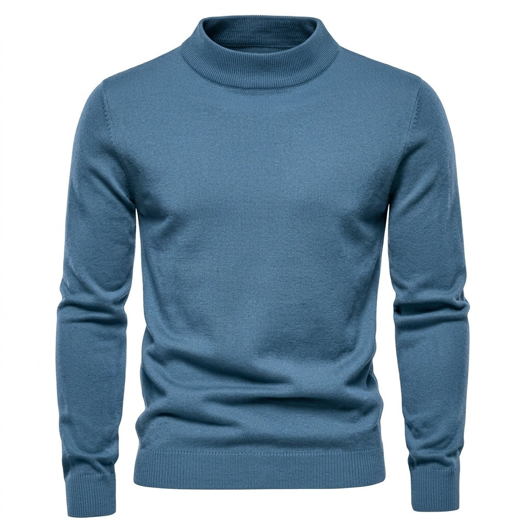 Sven | Feinstrick Pullover Herren mit Stehkragen Slim Fit