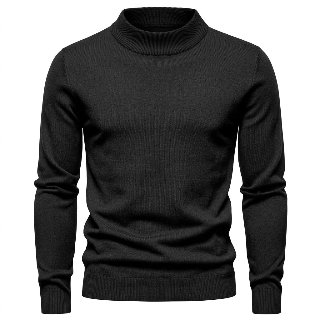 Sven | Feinstrick Pullover Herren mit Stehkragen Slim Fit