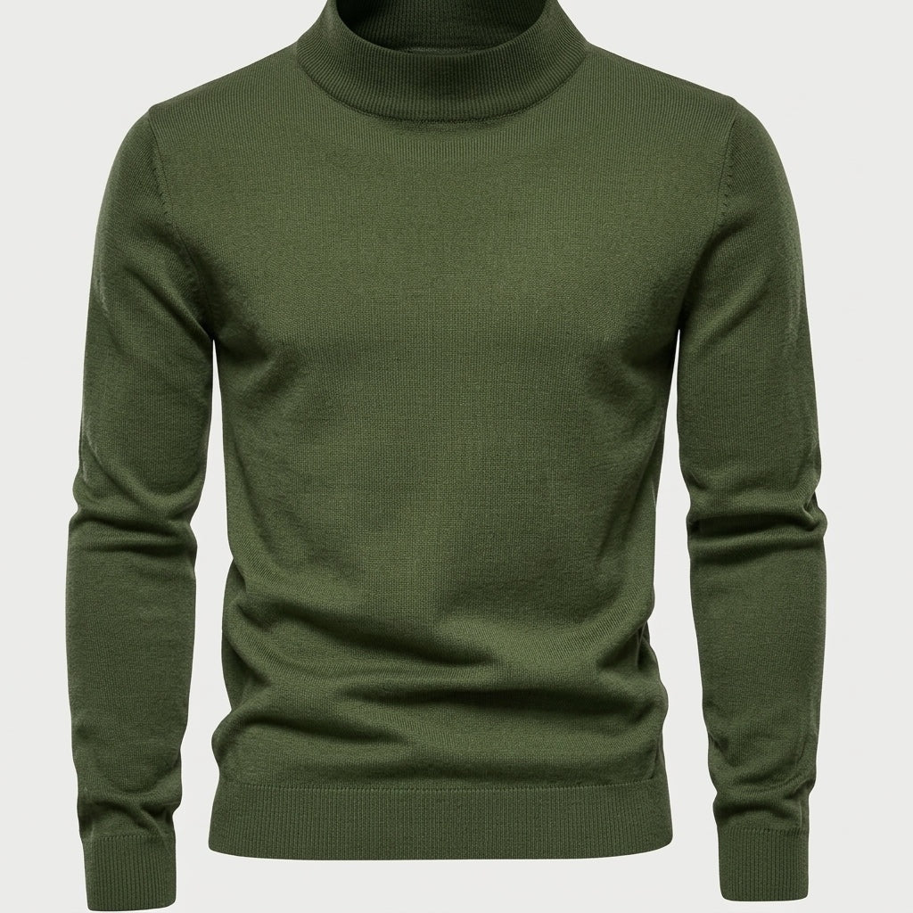 Sven | Feinstrick Pullover Herren mit Stehkragen Slim Fit
