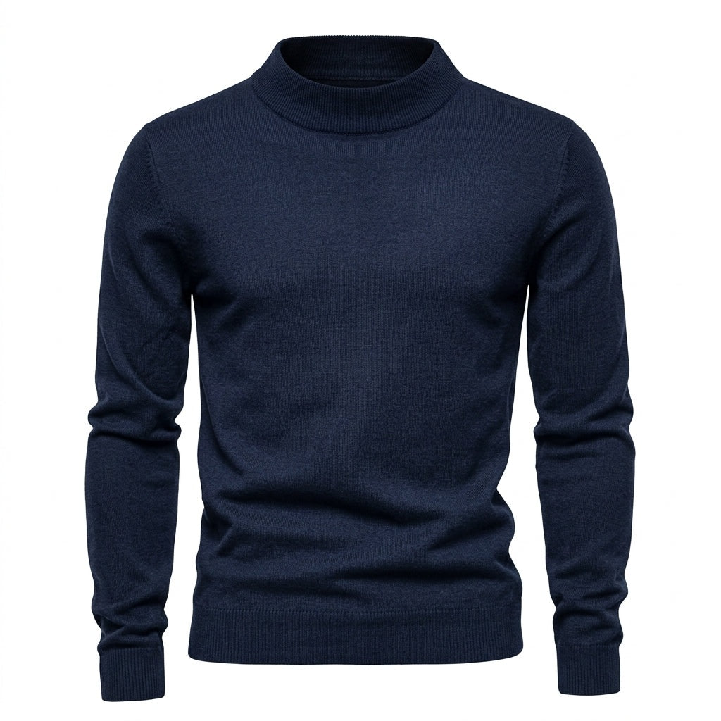 Sven | Feinstrick Pullover Herren mit Stehkragen Slim Fit
