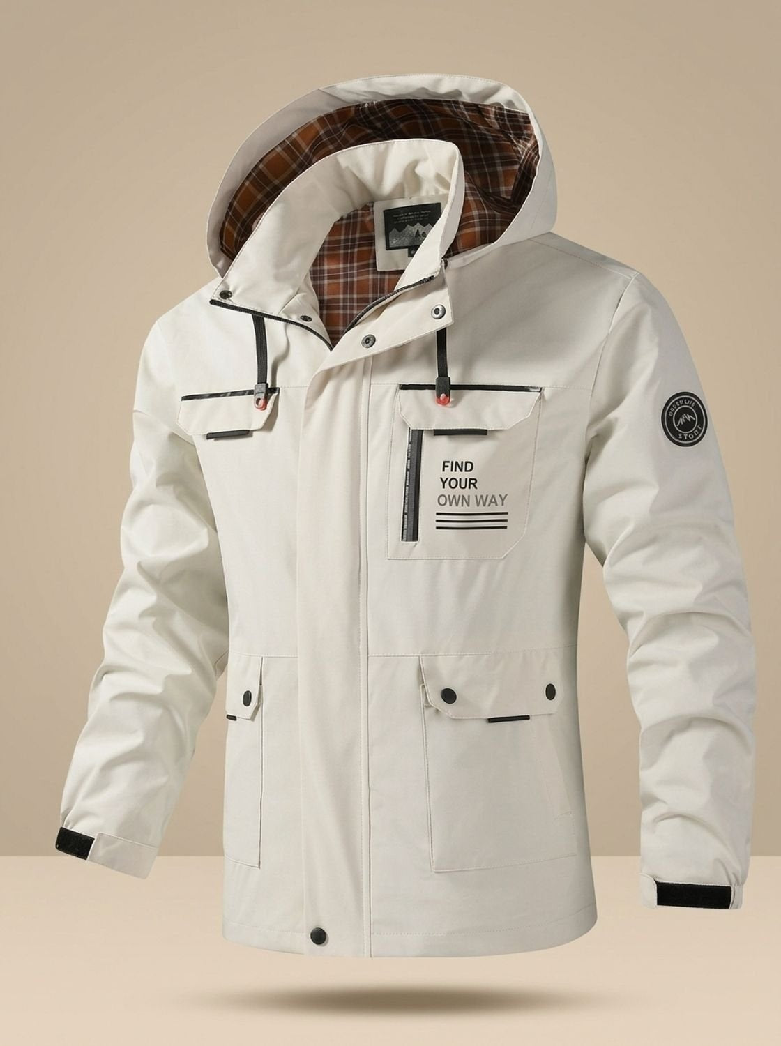 Sven | Jacke Herren Wasserdicht mit Kapuze Outdoor Mehrfachtaschen