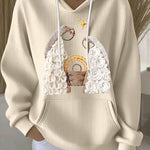 Theresa | Hoodie Damen Weihnachten Stickerei Kängurutasche