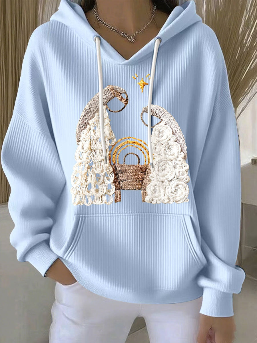 Theresa | Hoodie Damen Weihnachten Stickerei Kängurutasche