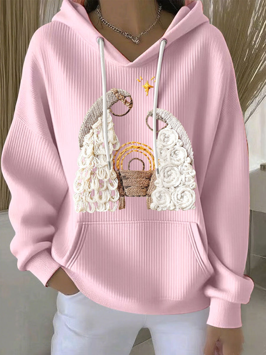 Theresa | Hoodie Damen Weihnachten Stickerei Kängurutasche