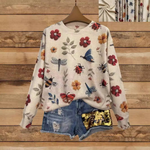 Theresa | Pullover Damen Strick mit Tiermotiv Rundhals