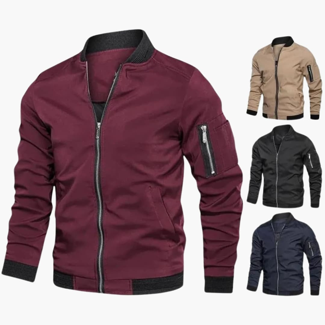 Tobias | Bomberjacke Jacke Herren Reissverschluss Slim Fit