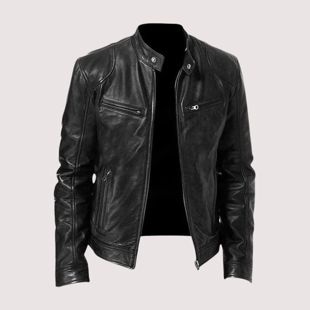 Tobias | Lederjacke Herren Bikerjacke Slim Fit Reissverschluss