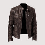 Tobias | Lederjacke Herren Bikerjacke Slim Fit Reissverschluss