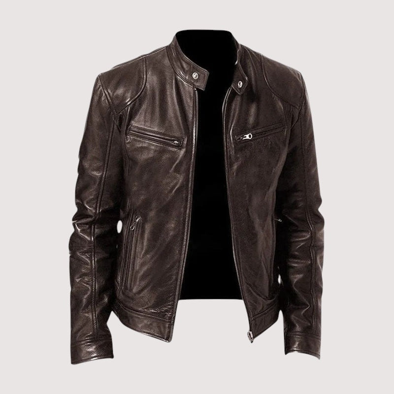 Tobias | Lederjacke Herren Bikerjacke Slim Fit Reissverschluss