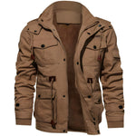 Tobias | Militärjacke Herren Fleecefutter Mehrere Taschen Kapuze