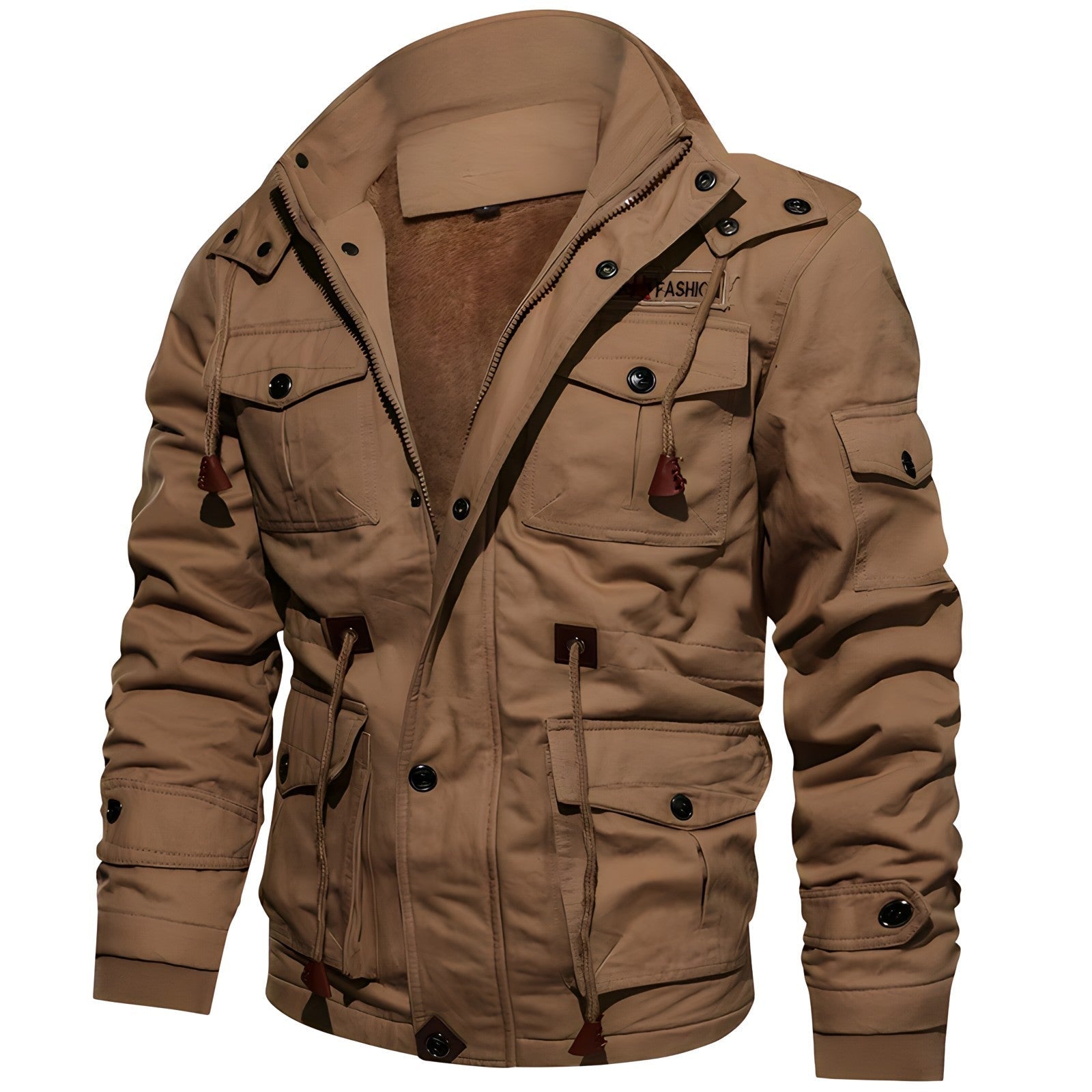 Tobias | Militärjacke Herren Fleecefutter Mehrere Taschen Kapuze