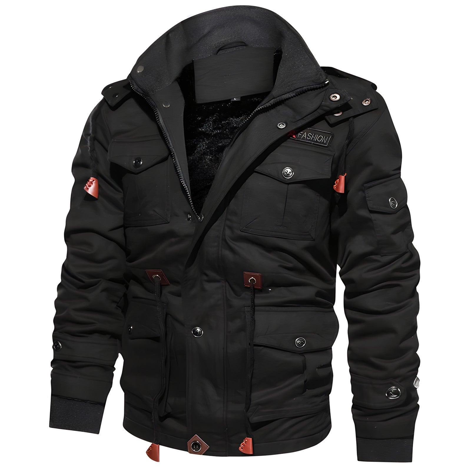 Tobias | Militärjacke Herren Fleecefutter Mehrere Taschen Kapuze