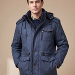 Tobias | Parka Herren mit Kapuze Gefüttert Anorak Outdoor Taschen