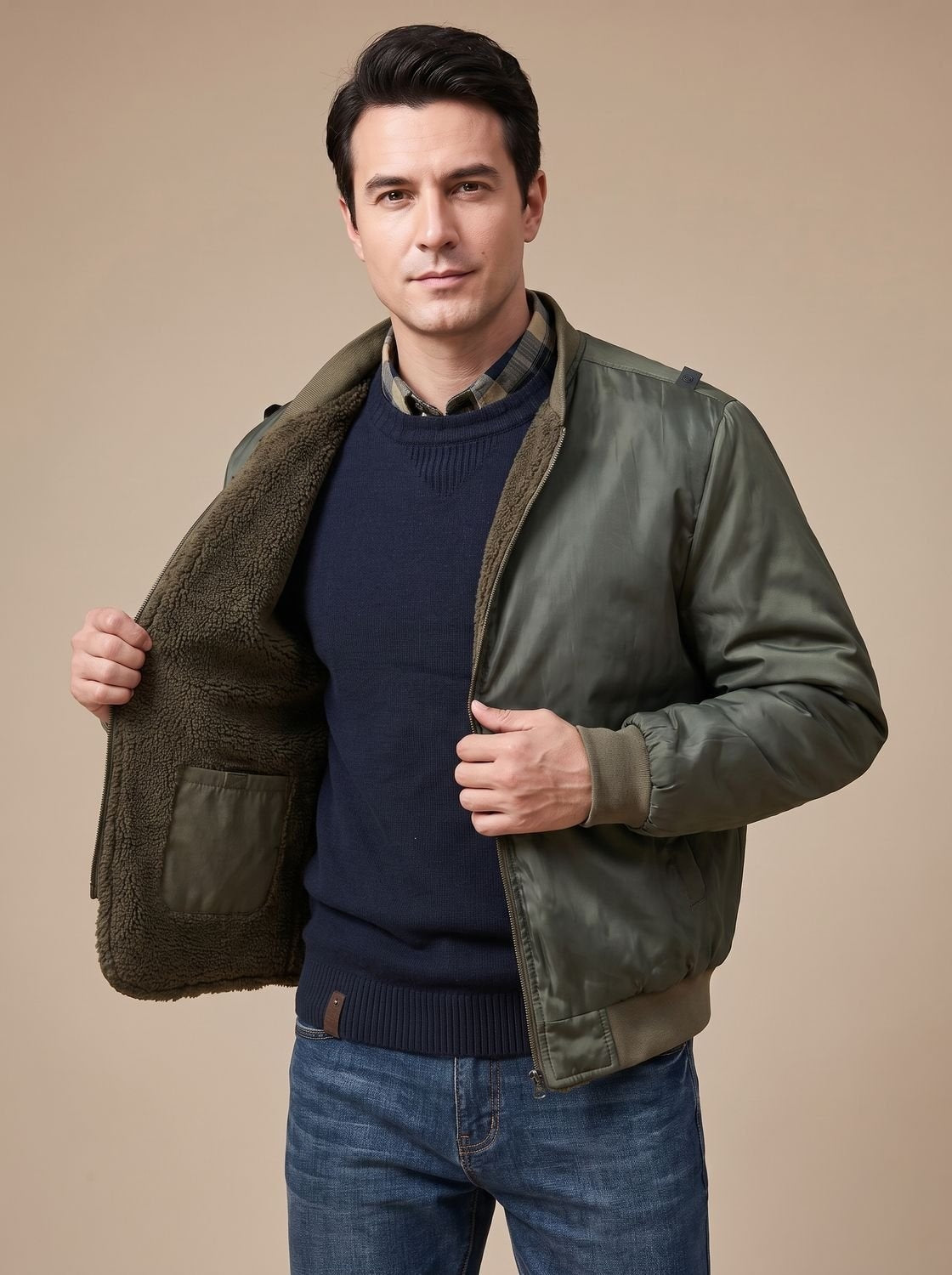 Tobias | Parka Herren mit Kapuze Gefüttert Anorak Outdoor Taschen