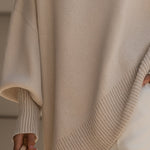 Ursina | Poncho Strick Oversize Damen Rundhals