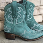 Ursina | Stiefeletten Damen Westernstil Bestickt Blockabsatz