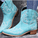 Ursina | Stiefeletten Damen Westernstil Bestickt Blockabsatz