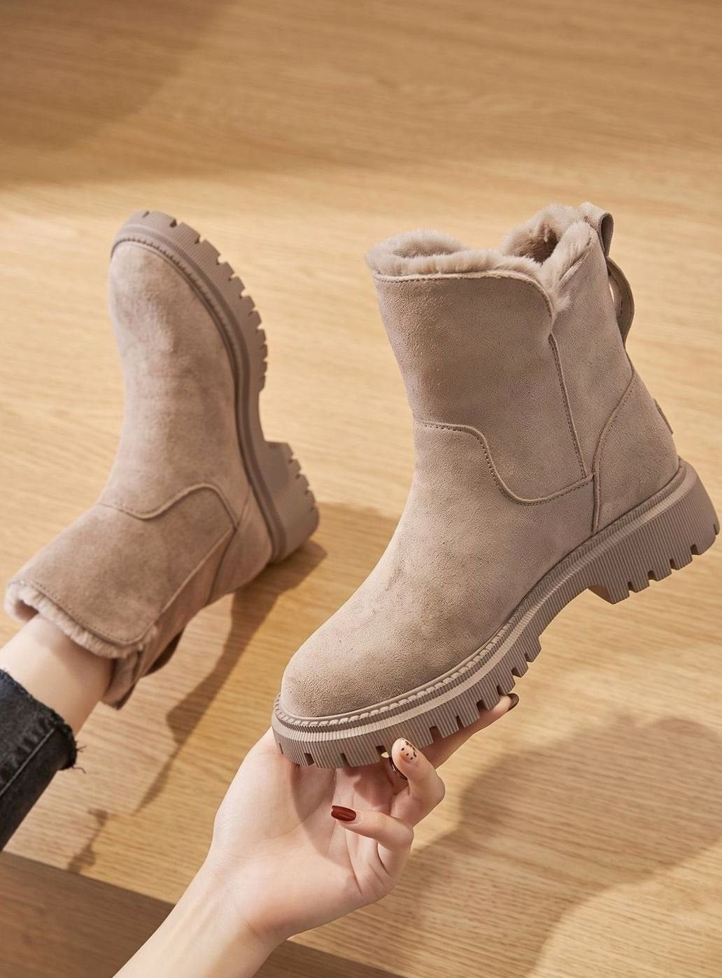 Ursina | Stiefeletten Damen Wildleder Gefüttert Reissverschluss Profilsohle