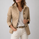 Valerie | Leichte Gesteppte Jacke Damen mit Rautenmuster und Knopfleiste
