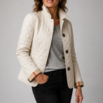 Valerie | Leichte Gesteppte Jacke Damen mit Rautenmuster und Knopfleiste