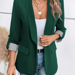 Verena | Blazer Damen Dreiviertelärmel Einknopf Gestreiftes Futter