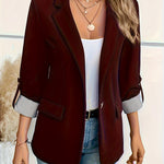 Verena | Blazer Damen Dreiviertelärmel Einknopf Gestreiftes Futter