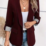Verena | Blazer Damen Dreiviertelärmel Einknopf Gestreiftes Futter